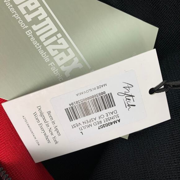 AZTECH Dale of Aspen Size L Red Black Color Block Quilted Polyamide Blend Vest - Picture 5 of 8